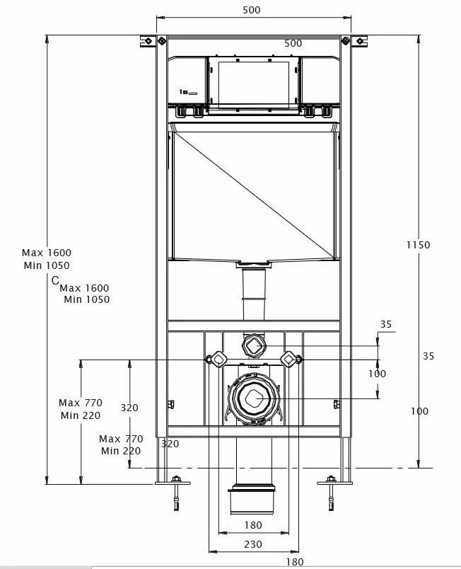 Инсталляция для подвесного унитаза 3/6л. AZARIO AZ-8010-1000