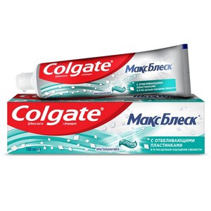 Colgate паста зубная Max White/МаксБлеск с отбеливающими пластинками 100мл