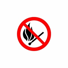 Наклейка знак пожарной безопасности "Запрещается пользоваться открытым огнем и курить" д. 180 мм. арт. 56-0056-1 
