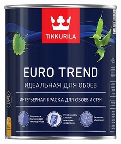 Краска д/обоев и стен EURO TREND С мат, 0,9л арт,700009622 Россия