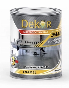 Эмаль для бетонных полов DEKOR красно-коричневая 2.6кг 
