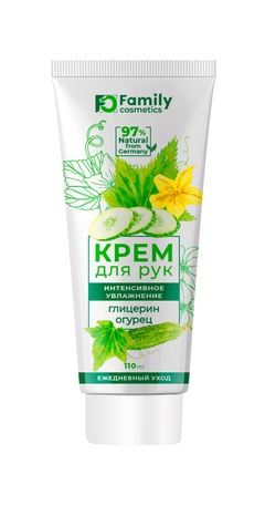 Крем для рук "Интенсивное увлажнение", 110 мл, торговой марки Family Cosmetics