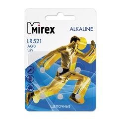 Батарейка щелочная MIREX AG0/LR521 6ВР Китай