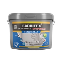 Краска акриловая FARBITEX интерьерная белоснежная 13 кг. арт. 4300014982 