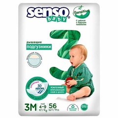 Подгузники для детей SENSO BABY SENSITIVE 3M-MIDI 56шт 4-9кг 