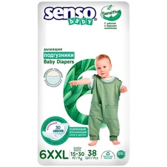 Подгузники для детей SENSO BABY SENSITIVE 6XXL-JUNIOR EXTRA 38шт 15-30кг 