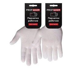 Перчатки нейлоновые без покрытия PROFMAER р-р. 10(XL) GWARD Touch белые 