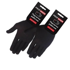 Перчатки нейлоновые без покрытия PROFMAER р-р. 9 (L) GWARD Touch Black черные