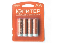 Батарейка AA LR6 1,5V alkaline 4шт. ЮПИТЕР